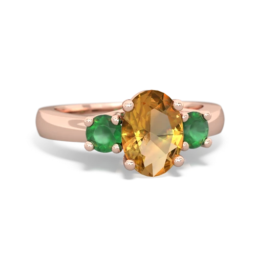 citrine-emerald timeless ring