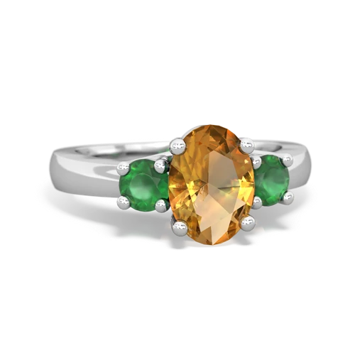 citrine-emerald timeless ring