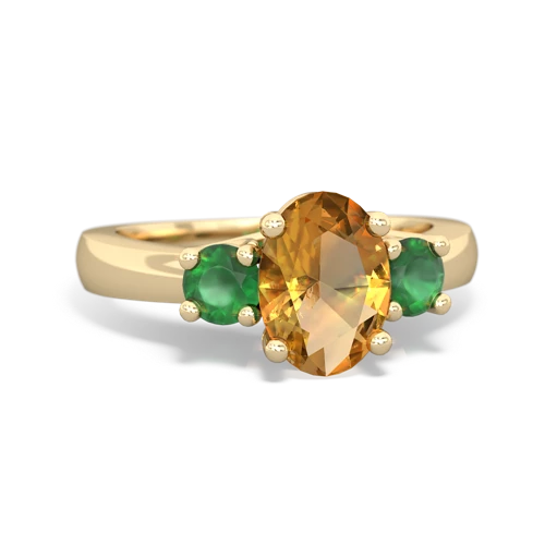 citrine-emerald timeless ring