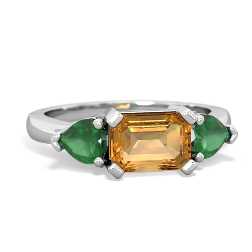 citrine-emerald timeless ring