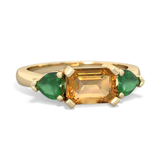 citrine-emerald timeless ring