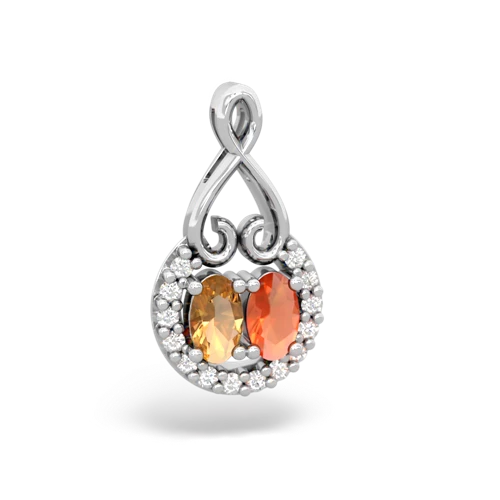 citrine-fire opal love nest pendant