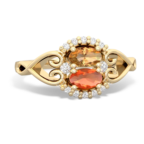 citrine-fire opal antique keepsake ring