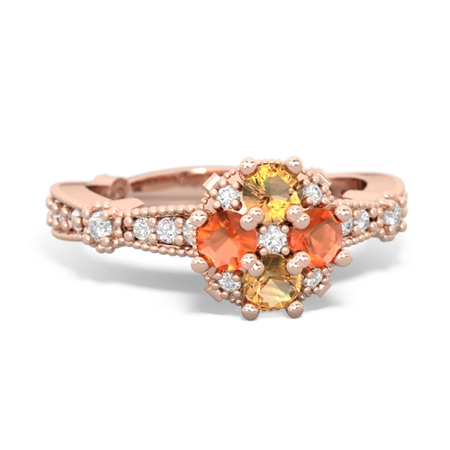 citrine-fire opal art deco engagement ring