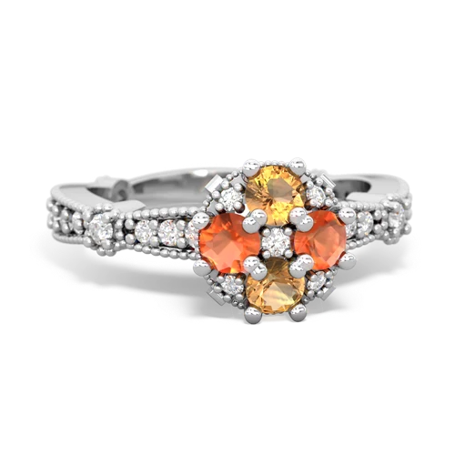 citrine-fire opal art deco engagement ring