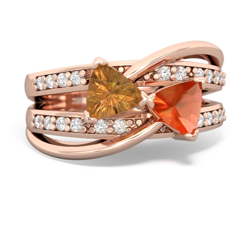 citrine-fire opal couture ring