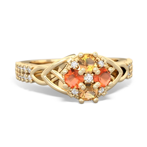 citrine-fire opal engagement ring