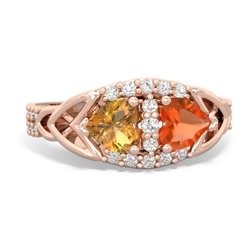 citrine-fire opal keepsake engagement ring