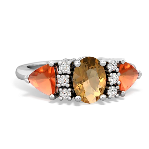 citrine-fire opal timeless ring