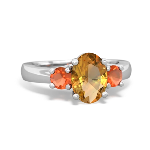 citrine-fire opal timeless ring