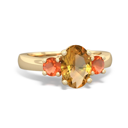 citrine-fire opal timeless ring