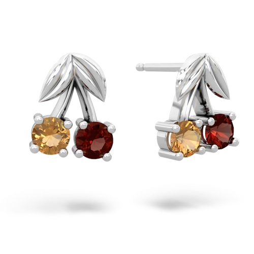 citrine-garnet cherries earrings