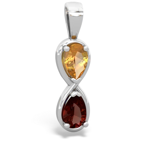 citrine-garnet infinity pendant