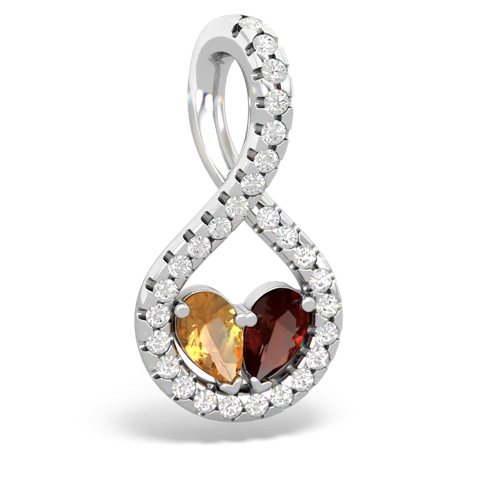 citrine-garnet pave twist pendant