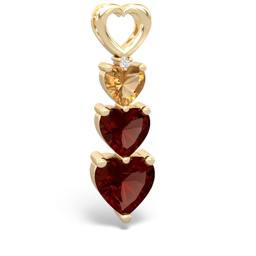 Genuine Citrine with Genuine Garnet and Genuine Pink Tourmaline Past Present Future pendant