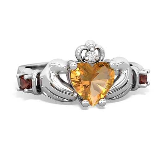 citrine-garnet claddagh ring