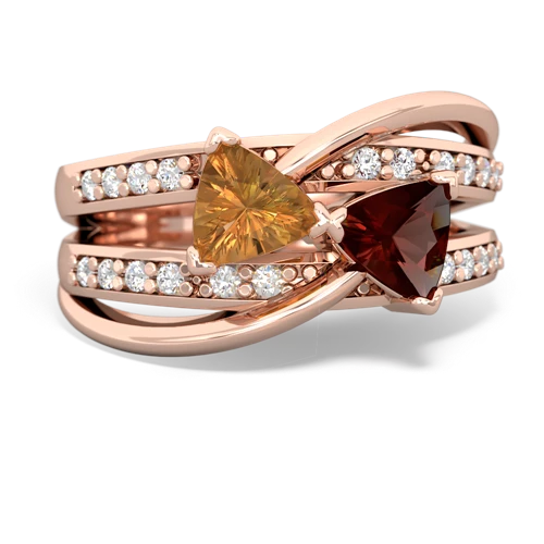 citrine-garnet couture ring