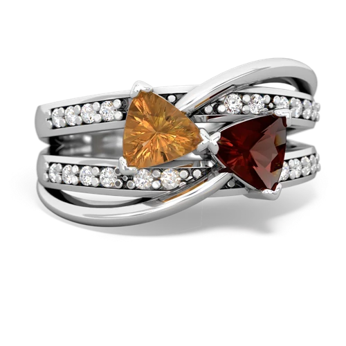 citrine-garnet couture ring