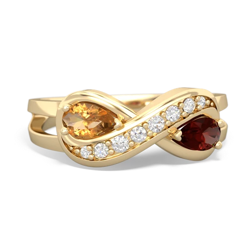 citrine-garnet diamond infinity ring