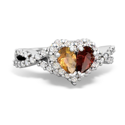 citrine-garnet engagement ring