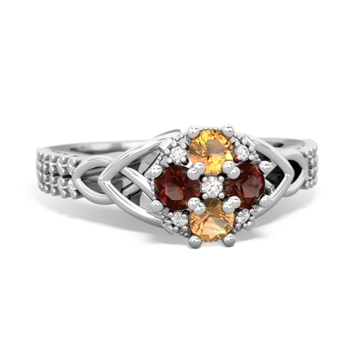 citrine-garnet engagement ring