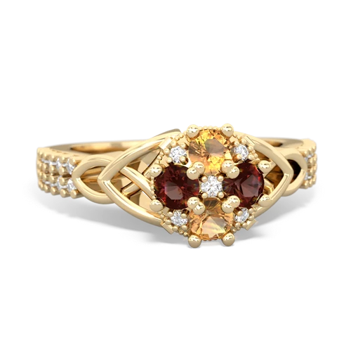 citrine-garnet engagement ring