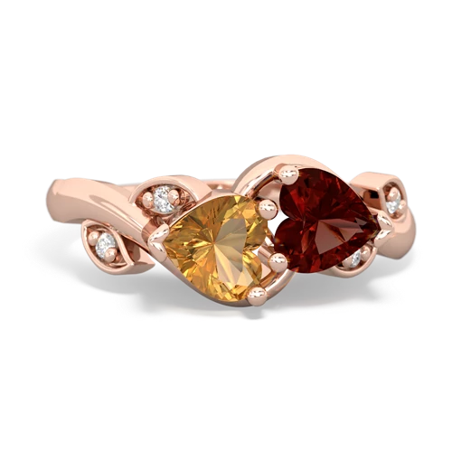 citrine-garnet floral keepsake ring