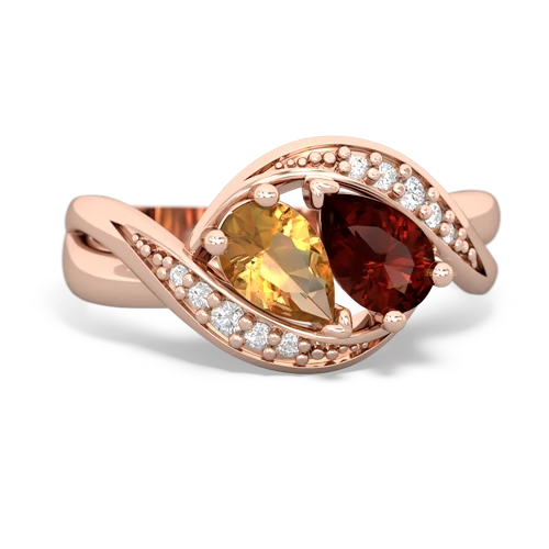 citrine-garnet keepsake curls ring