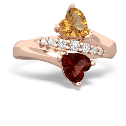 citrine-garnet modern ring