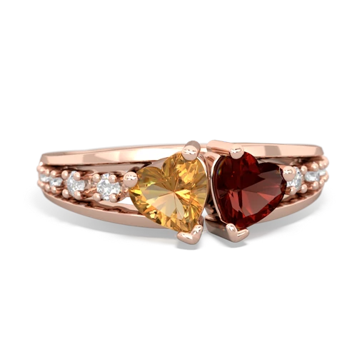 citrine-garnet modern ring