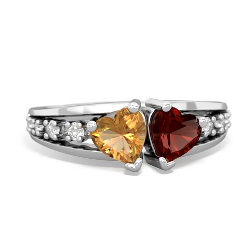 citrine-garnet modern ring