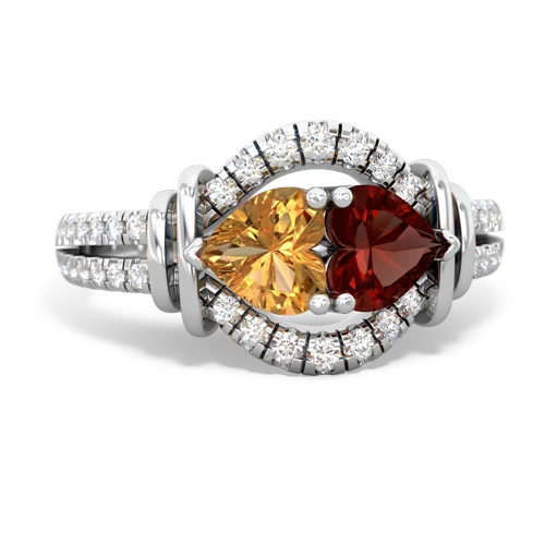 citrine-garnet pave keepsake ring