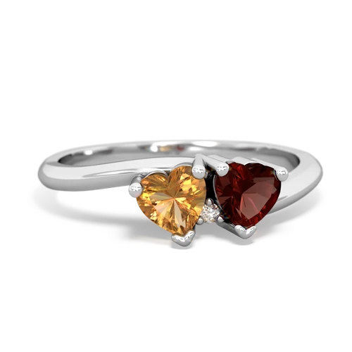 citrine-garnet sweethearts promise ring