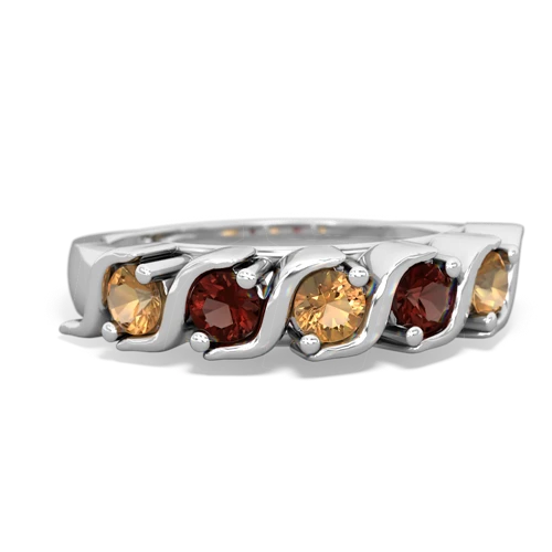 citrine-garnet timeless ring