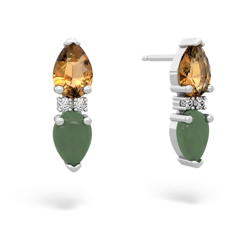 citrine-jade bowtie earrings