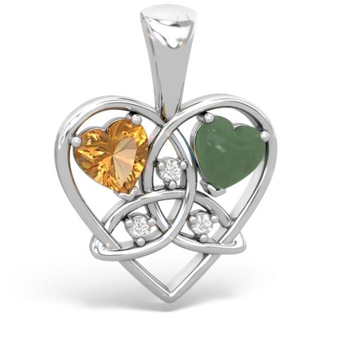 citrine-jade celtic heart pendant