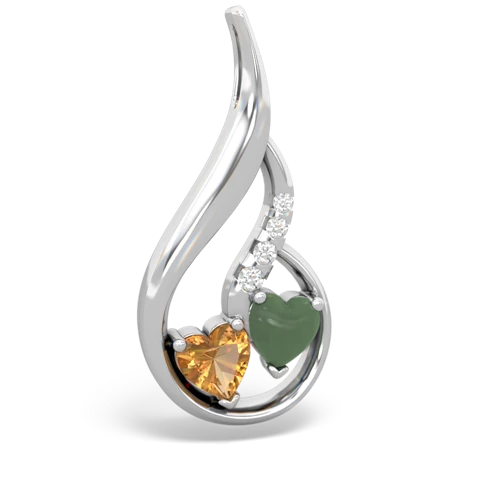 citrine-jade keepsake swirl pendant