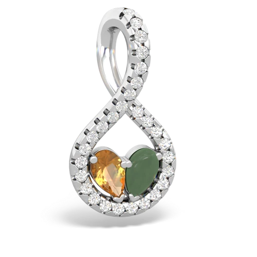 citrine-jade pave twist pendant