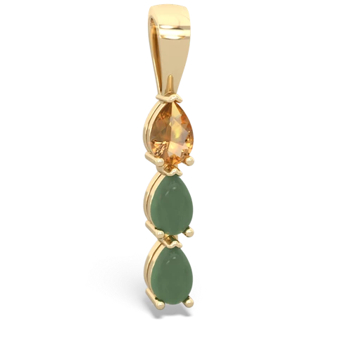 citrine-jade three stone pendant