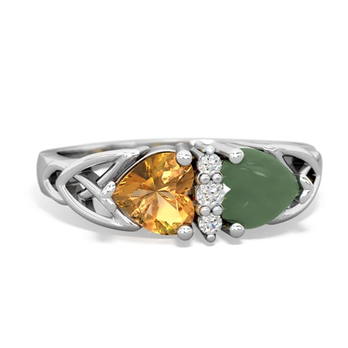 citrine-jade celtic ring