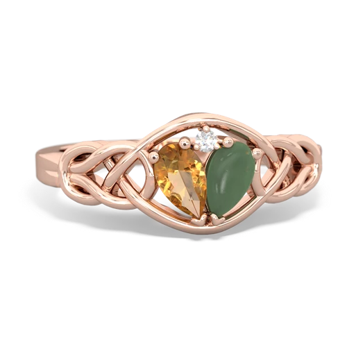 citrine-jade celtic knot ring
