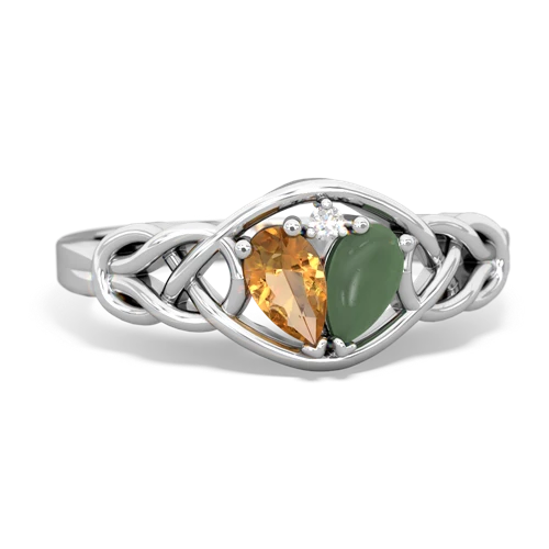 citrine-jade celtic knot ring