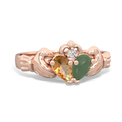 citrine-jade claddagh ring