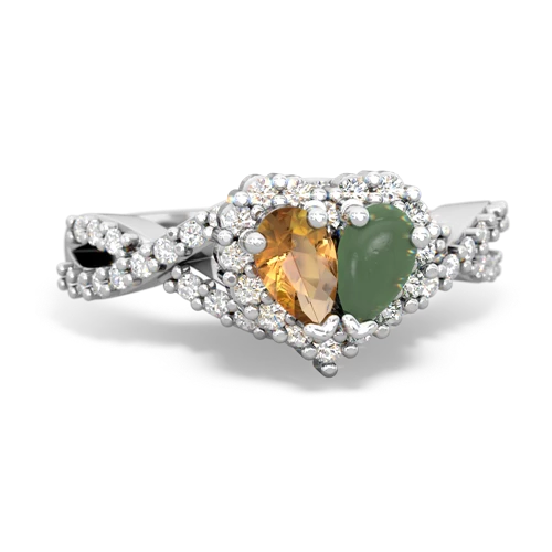 citrine-jade engagement ring