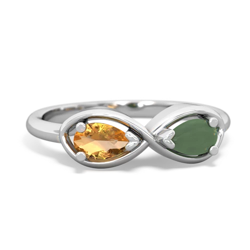 citrine-jade infinity ring