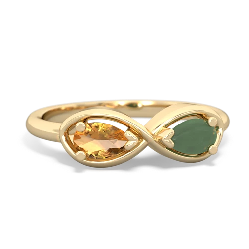 citrine-jade infinity ring