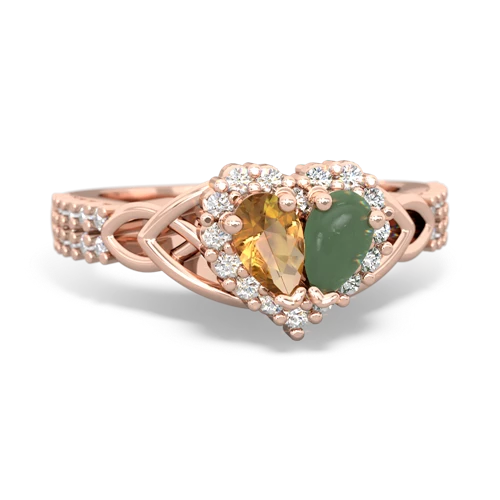 citrine-jade keepsake engagement ring