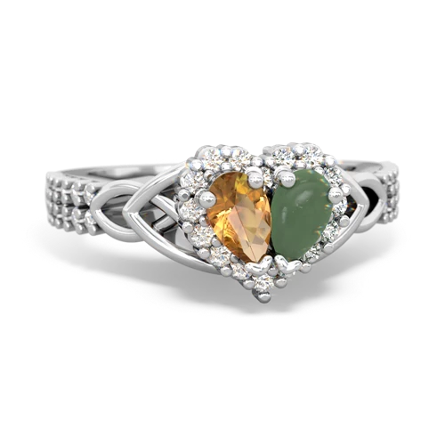 citrine-jade keepsake engagement ring