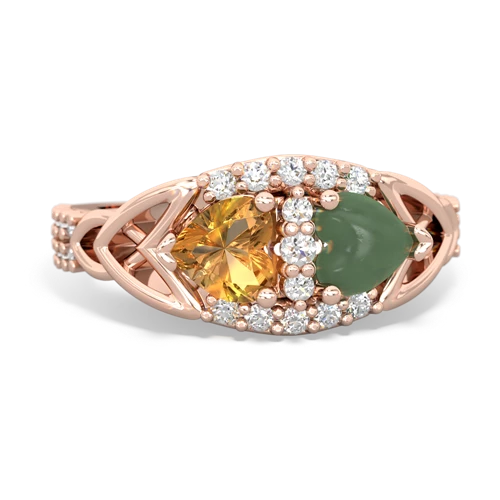 citrine-jade keepsake engagement ring