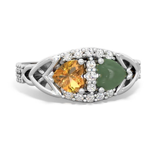 citrine-jade keepsake engagement ring